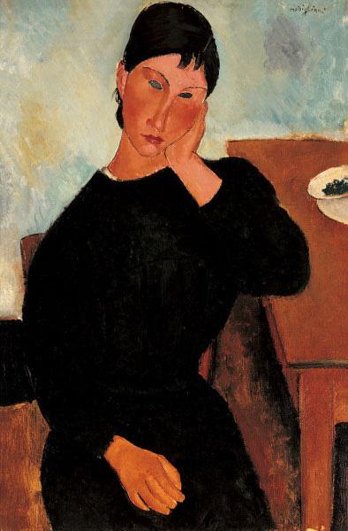 Amedeo Modigliani Elvira Resting at a Table